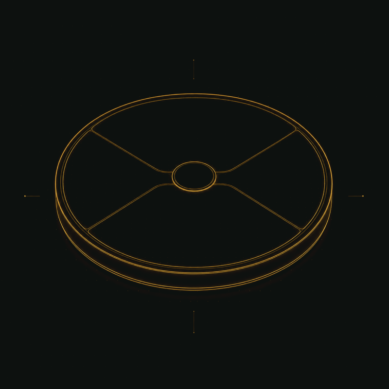 Abstract amber line-work portrait of a Withings smart scale